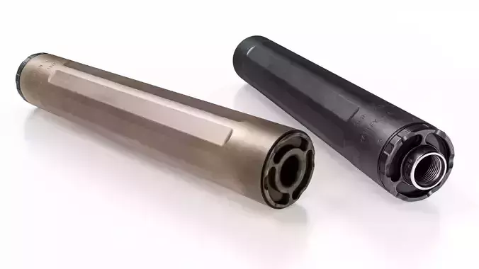 Surefire Ryder 9-Ti2 Handgun Suppressor Low-poly 3D model