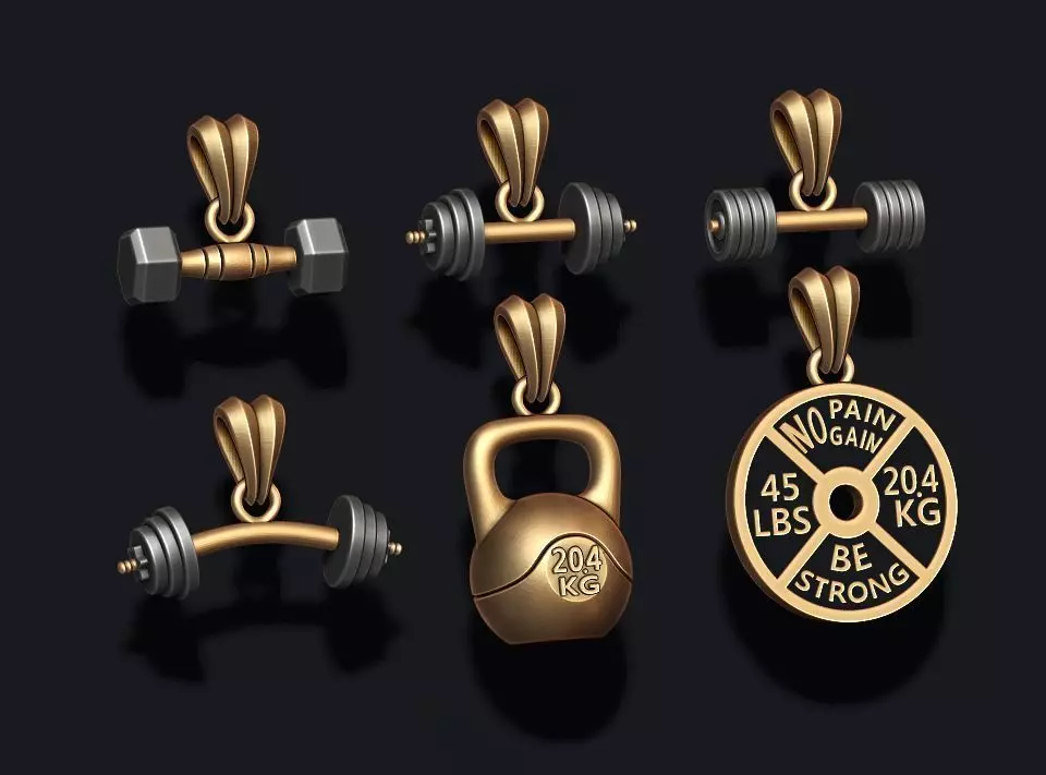 barbell pendant pack 3D print model_0