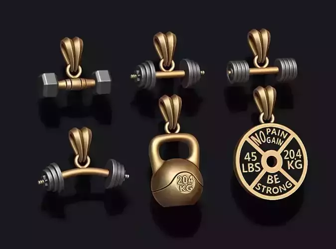 barbell pendant pack 3D print model