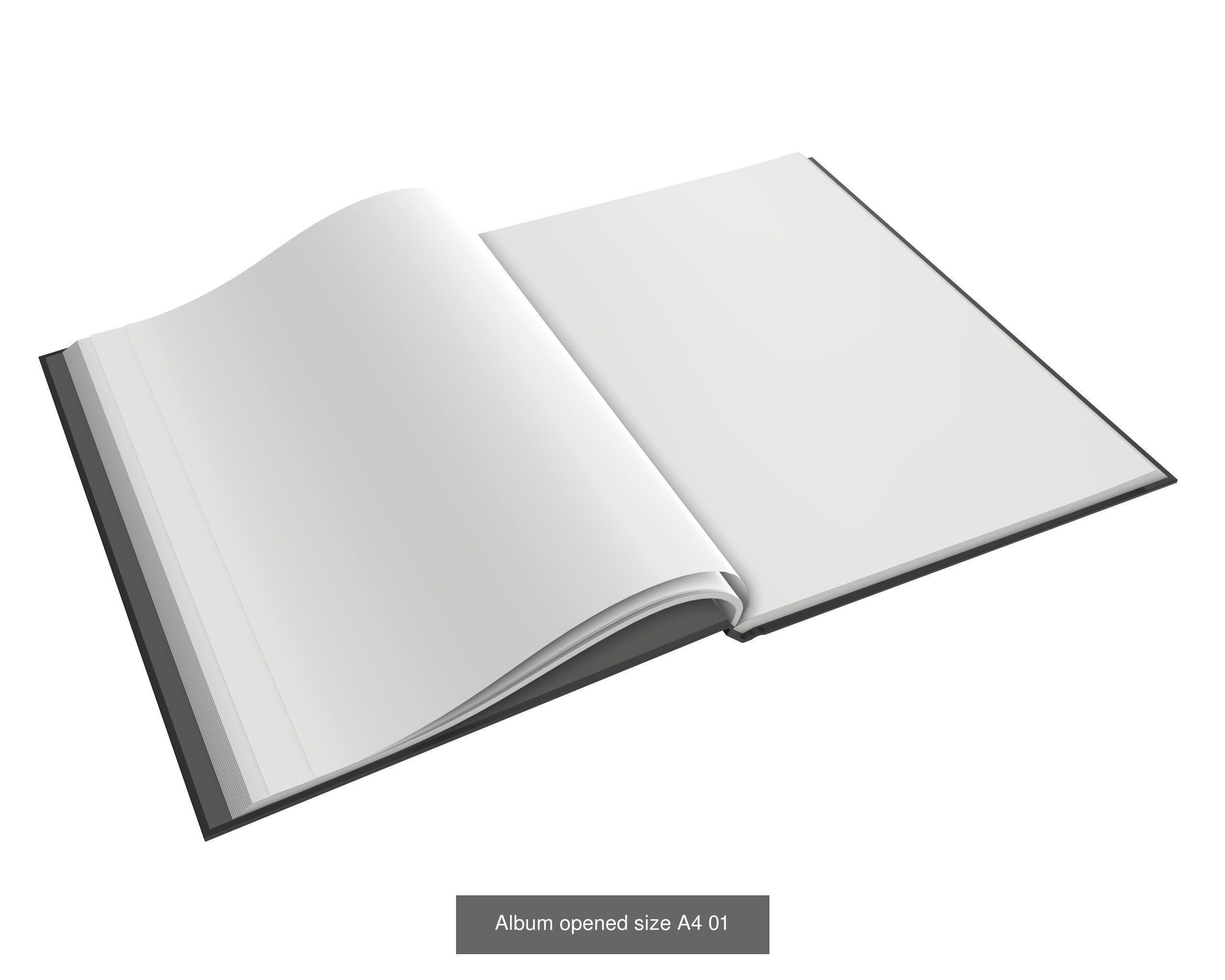 Albums A4 A5 size hardcover for mock-up 3D Model Collection_3