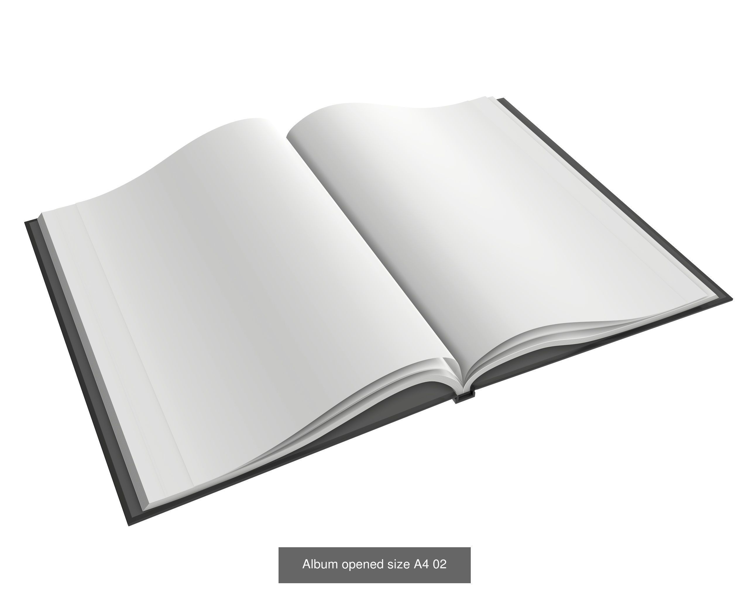 Albums A4 A5 size hardcover for mock-up 3D Model Collection_4