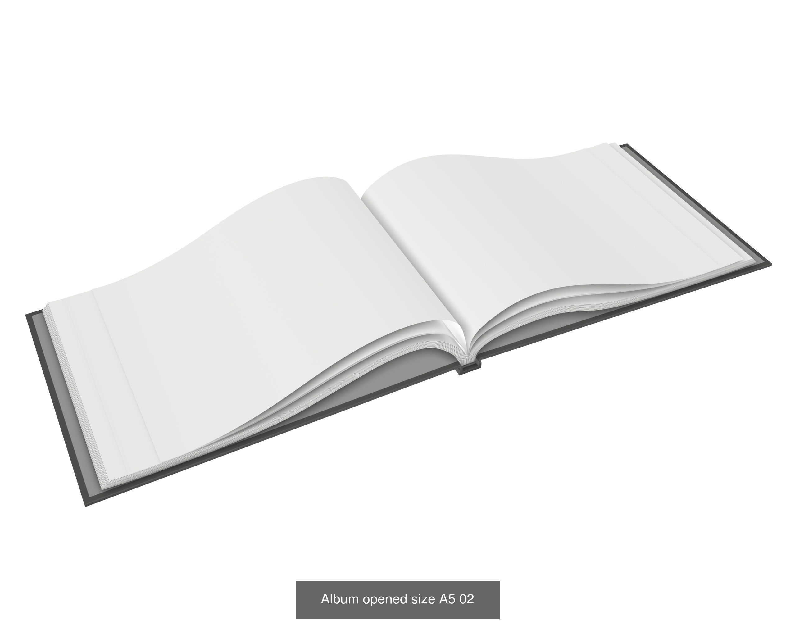 Albums A4 A5 size hardcover for mock-up 3D Model Collection_6