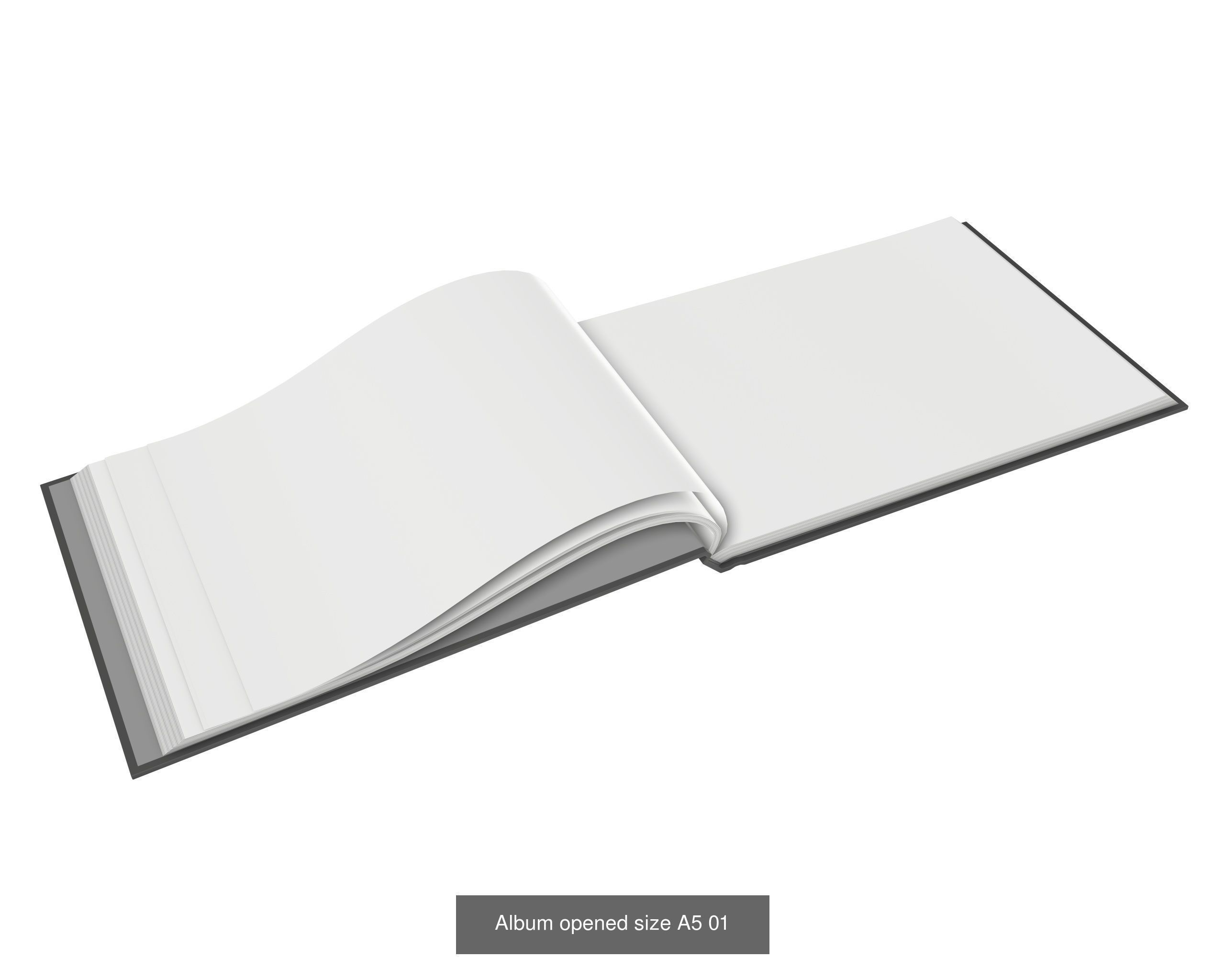 Albums A4 A5 size hardcover for mock-up 3D Model Collection_5