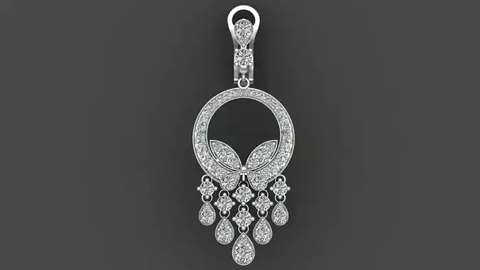 Graff Butterfly Diamond Gold Earring 3D print model