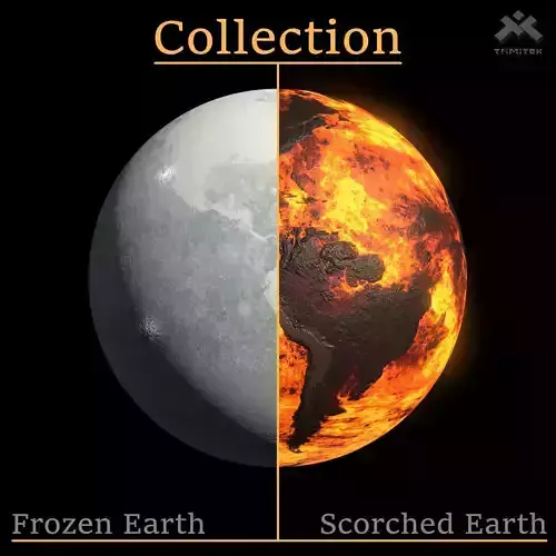 Earth Planet - Frozen and Scorched set 3D Model Collection