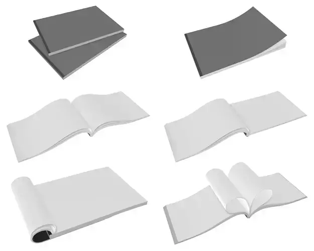 Brochure A5 size closed and opened for mock-up 3D Model Collection