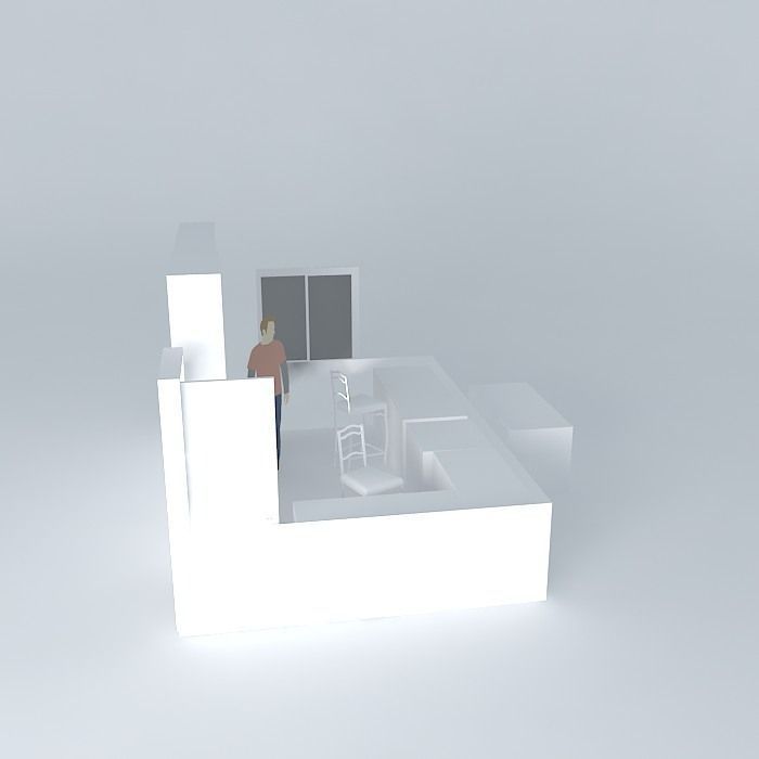 Office Storage shelves and tables Free 3D model_2