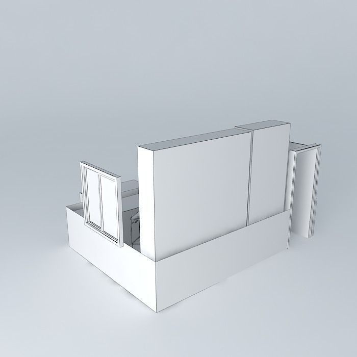 Office Storage shelves and tables Free 3D model_3
