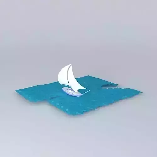 Sailboat floating in ocean