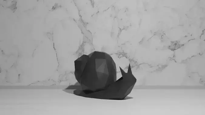 Snail Low Poly polygonal skull 3D print model