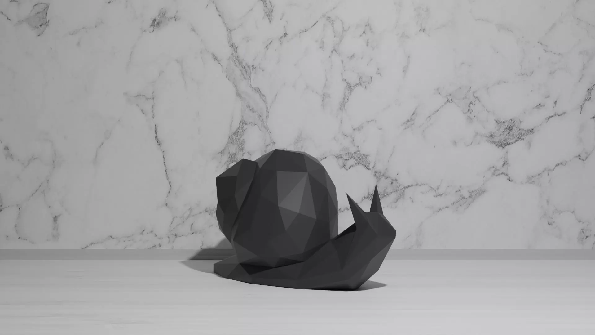 Snail Low Poly polygonal skull 3D print model_0