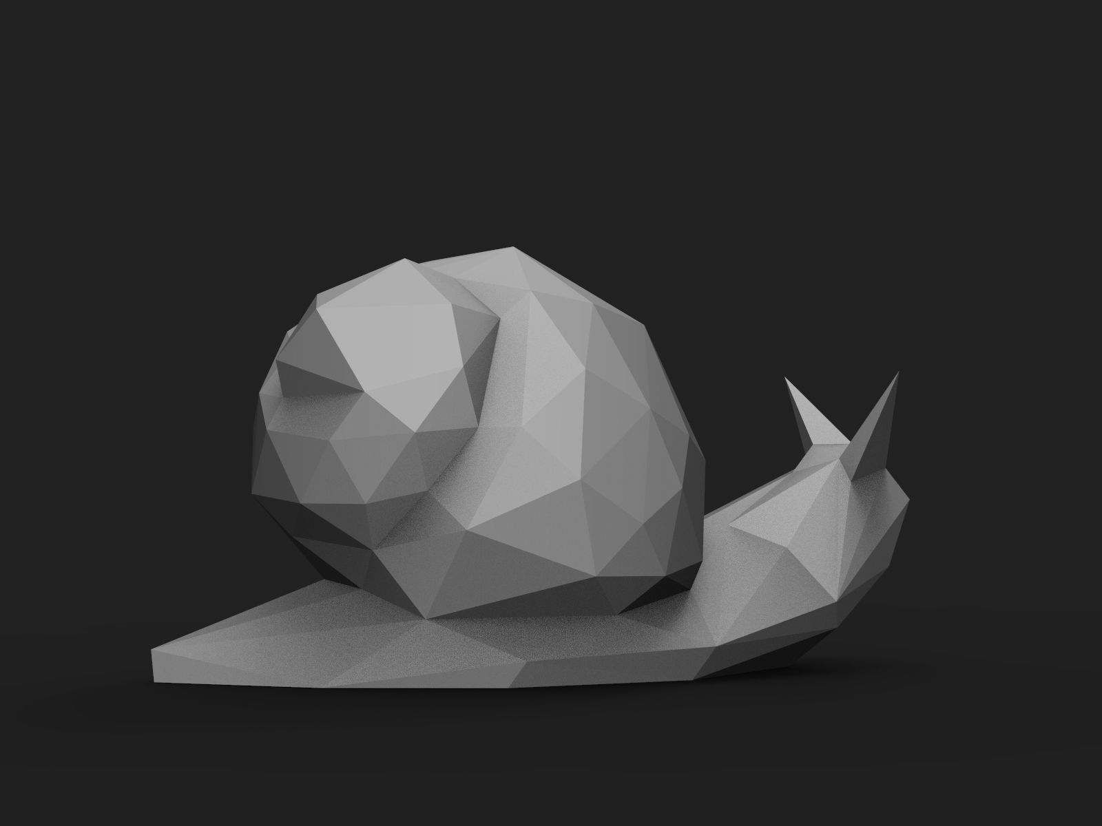 Snail Low Poly polygonal skull 3D print model_5