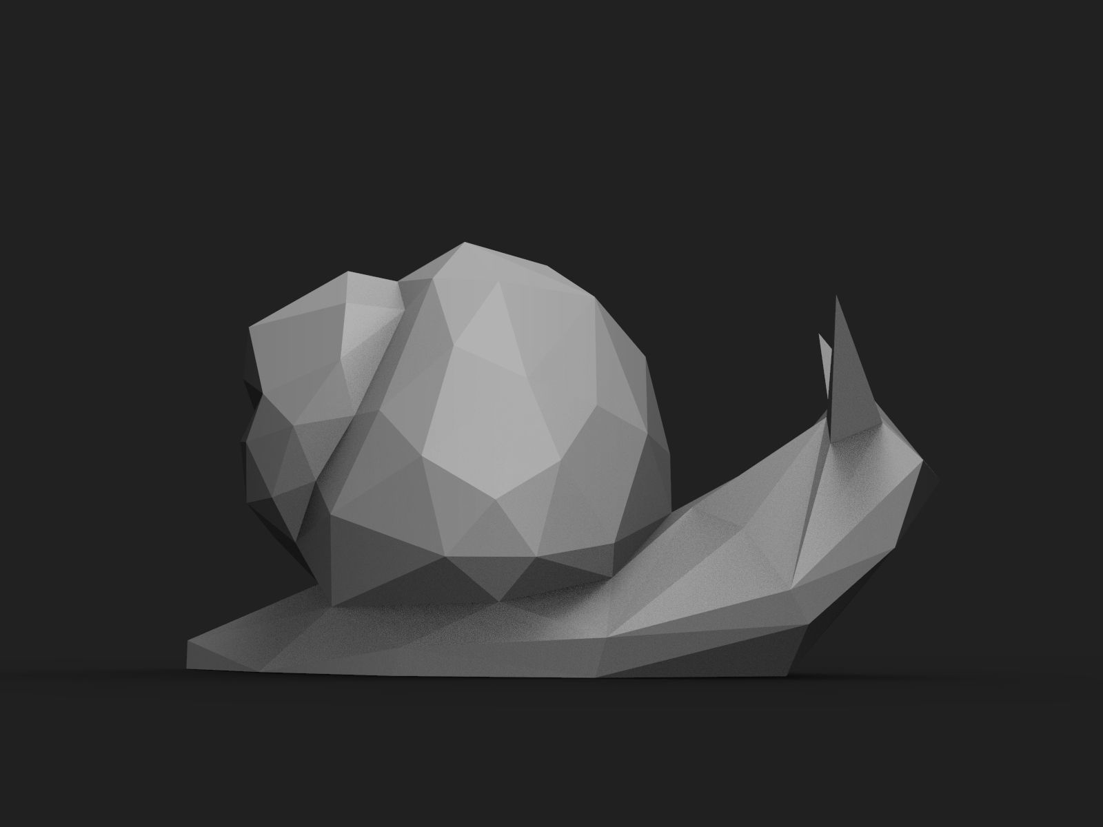 Snail Low Poly polygonal skull 3D print model_4