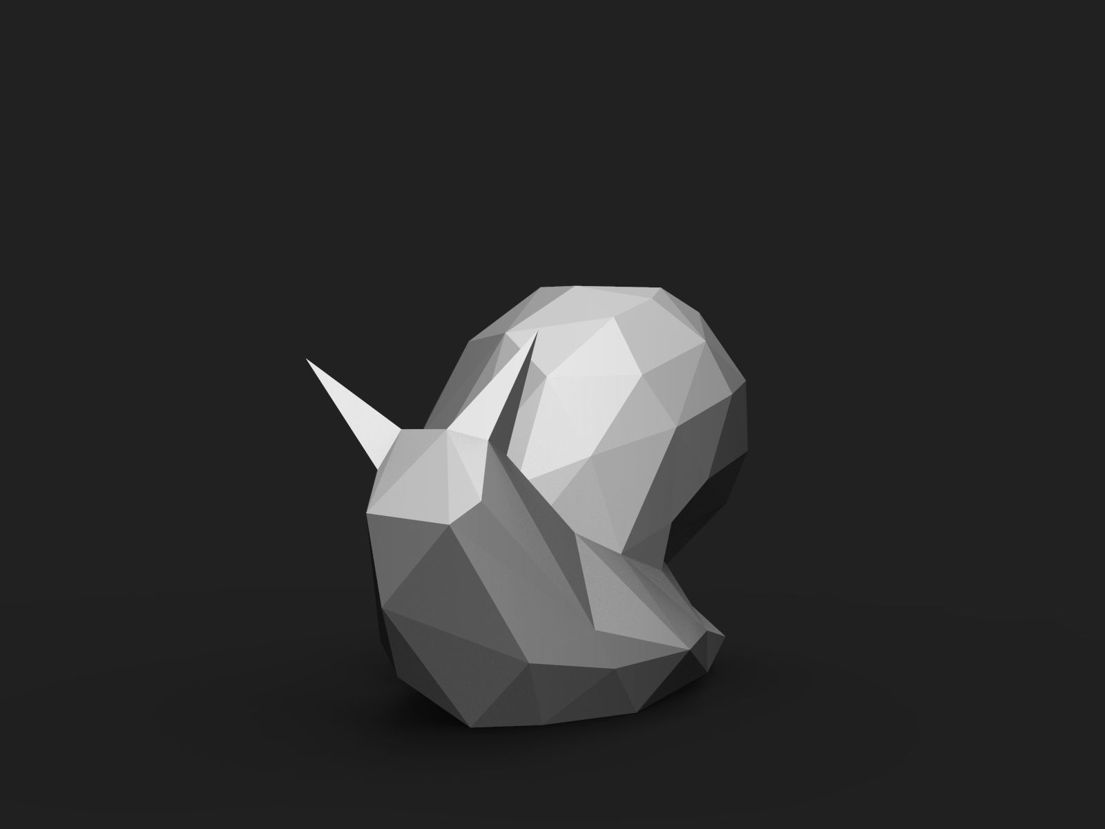 Snail Low Poly polygonal skull 3D print model_11