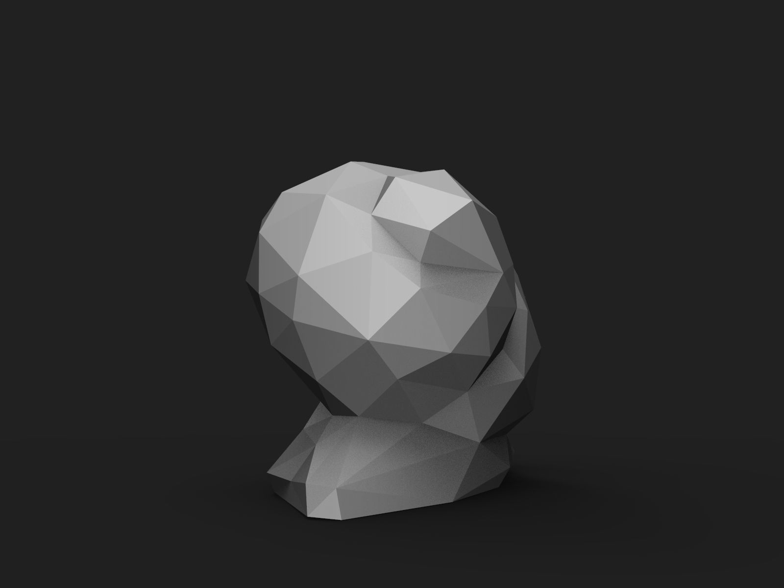 Snail Low Poly polygonal skull 3D print model_7