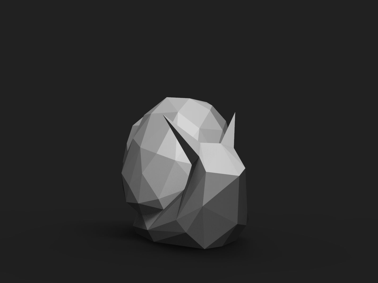 Snail Low Poly polygonal skull 3D print model_2