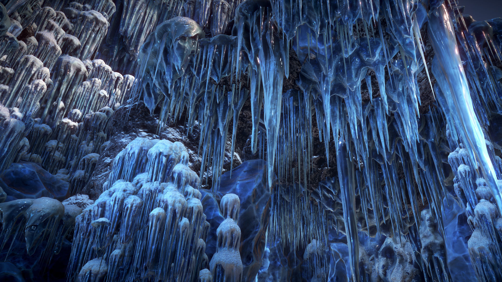 Ice pillars Low-poly 3D model_3