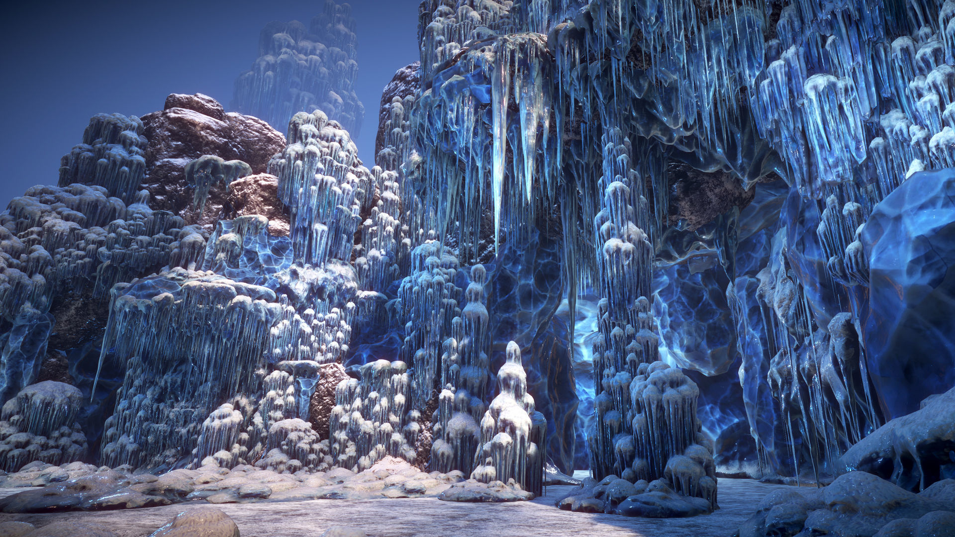 Ice pillars Low-poly 3D model_1