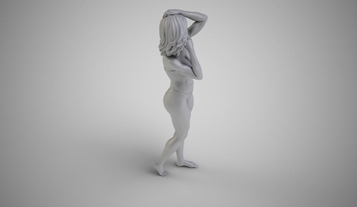 Alone Woman 3D print model_2