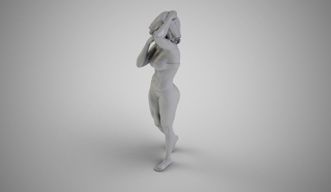 Alone Woman 3D print model_5