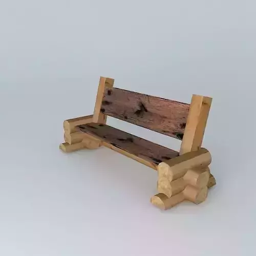 Log bench Free 3D model