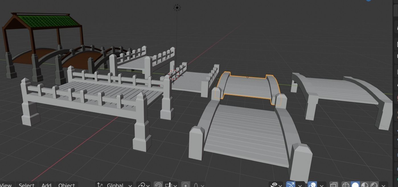 Low poly Fantasy bridges Low-poly 3D model_1