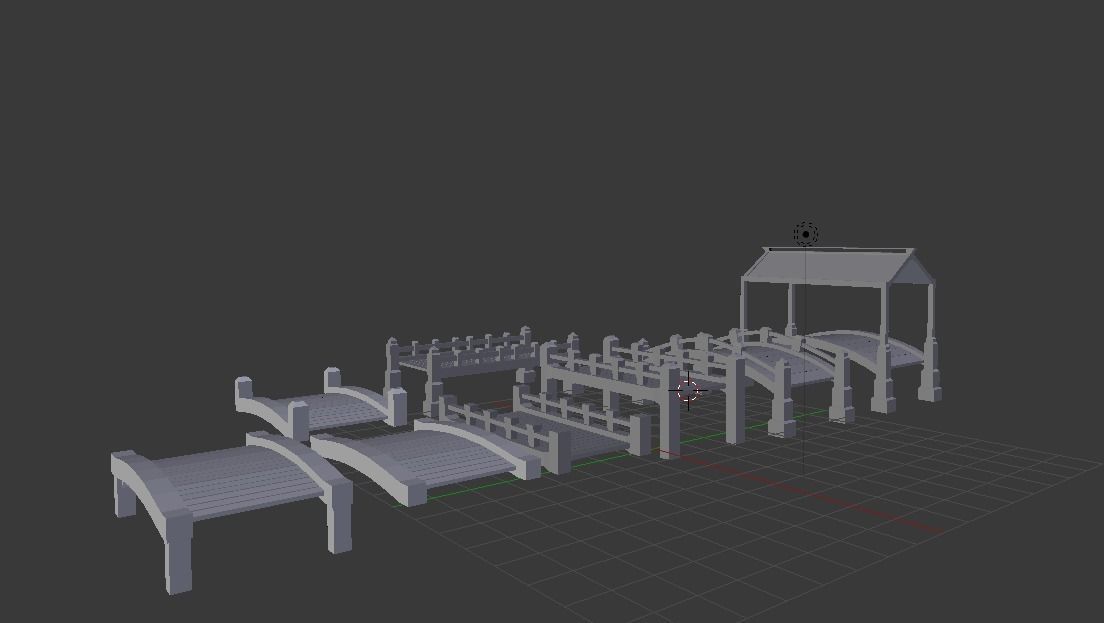 Low poly Fantasy bridges Low-poly 3D model_2