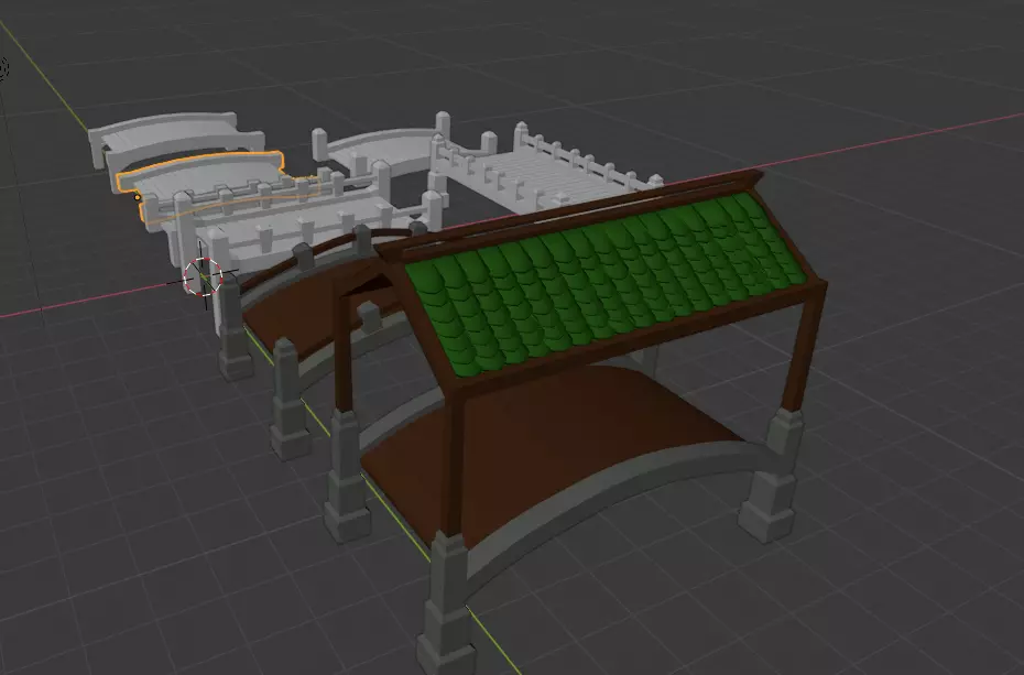 Low poly Fantasy bridges Low-poly 3D model_0