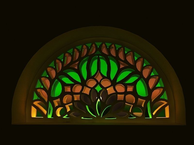 Qamaria stained glasses windows Low-poly 3D model_5