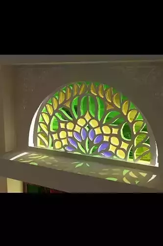 Qamaria stained glasses windows Low-poly 3D model