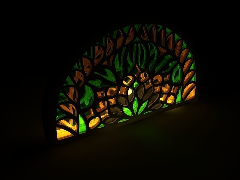 Qamaria stained glasses windows Low-poly 3D model_4