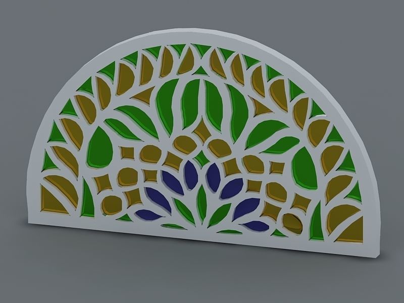 Qamaria stained glasses windows Low-poly 3D model_2