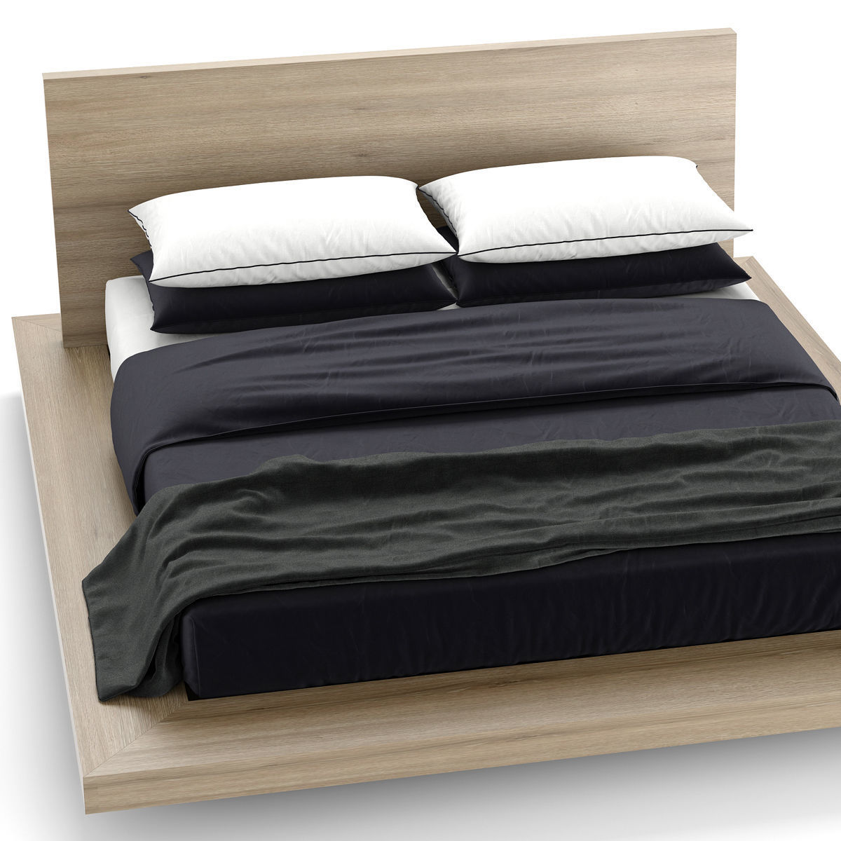 RH Modern White Hall Platform bed 3D model CGTrader