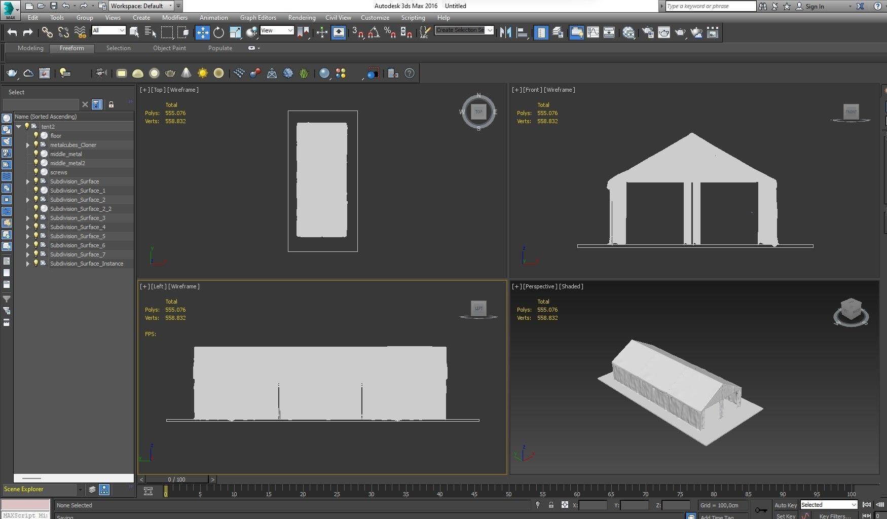 Event Tents 4 Pack 3D model_12