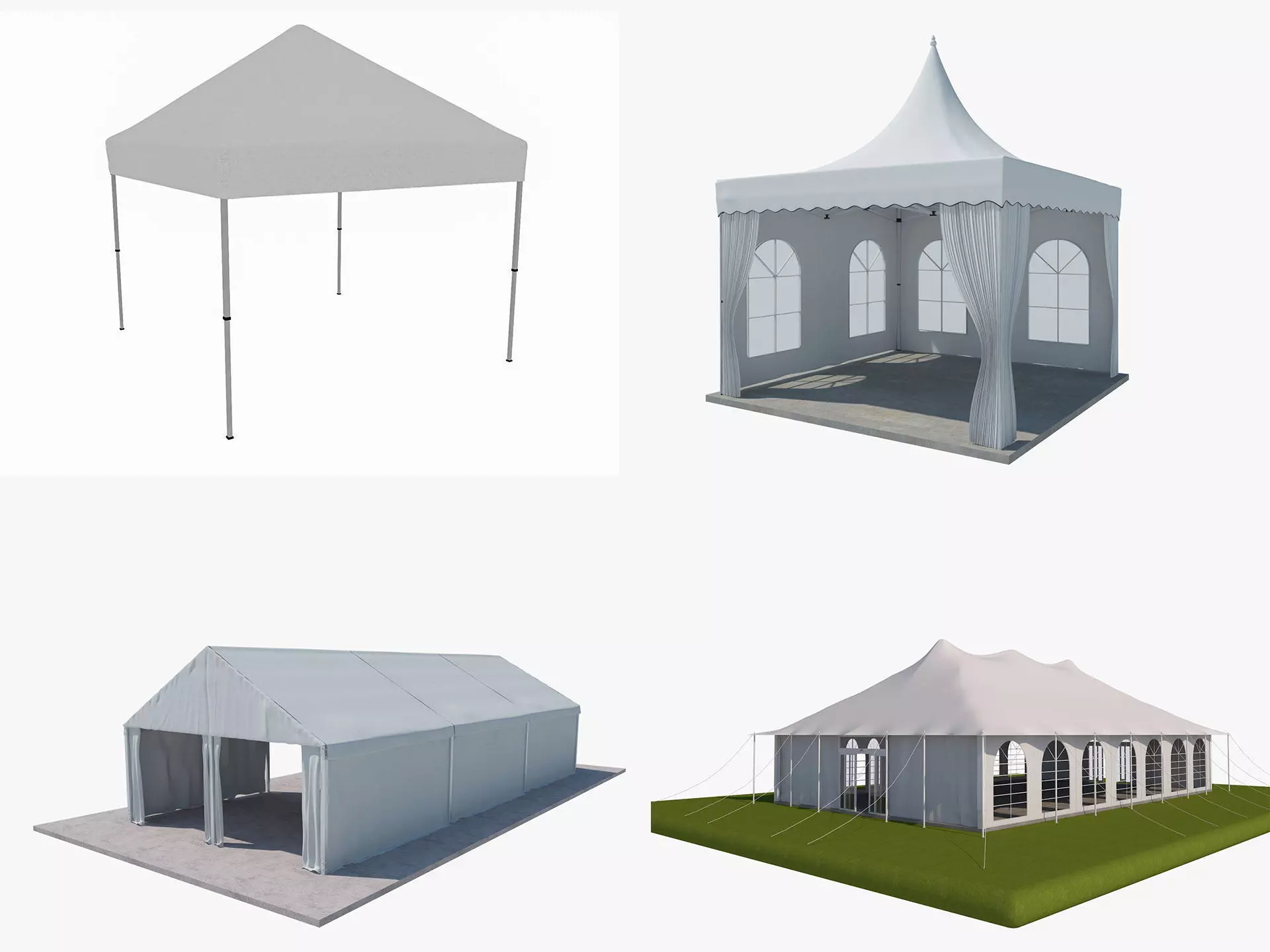 Event Tents 4 Pack 3D model_0