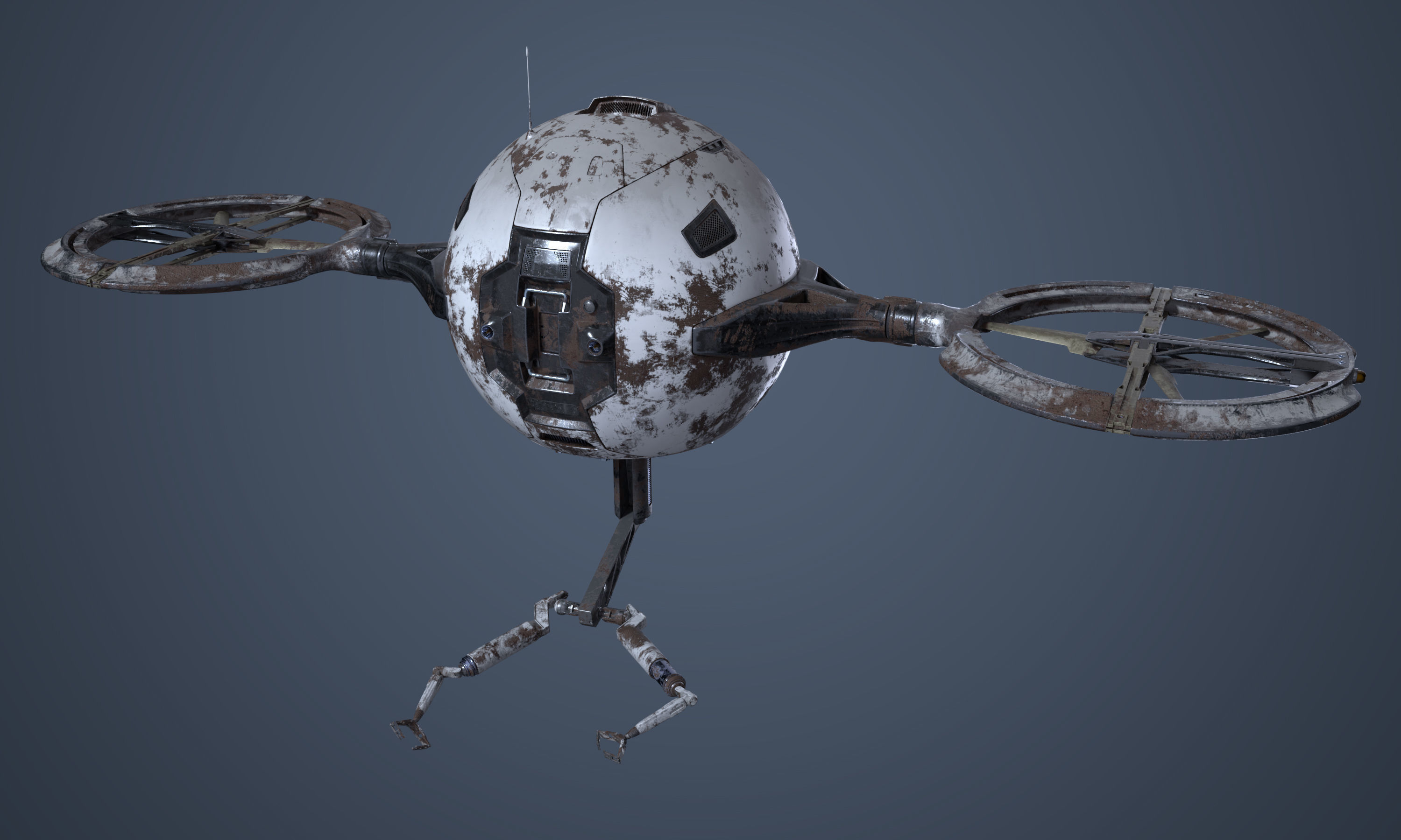 Maintenance Drone Mk1 Rusted 3D model_7