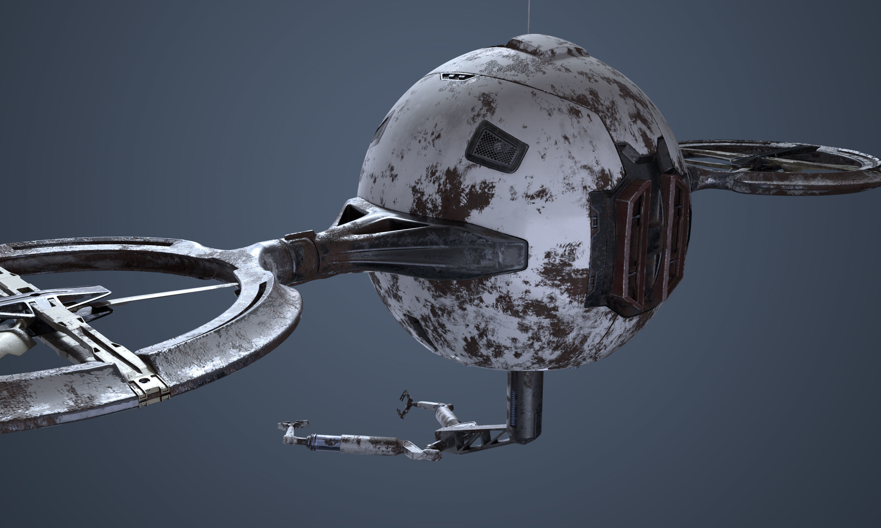 Maintenance Drone Mk1 Rusted 3D model_9