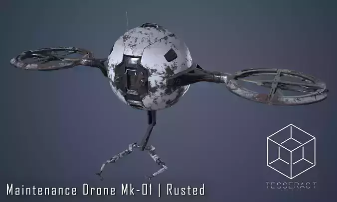 Maintenance Drone Mk1 Rusted 3D model