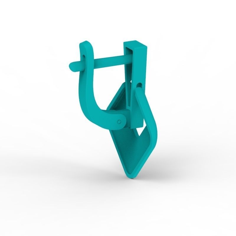 Women Geometric rhombus earrings 3dm stl 3D print model 3D print model_14