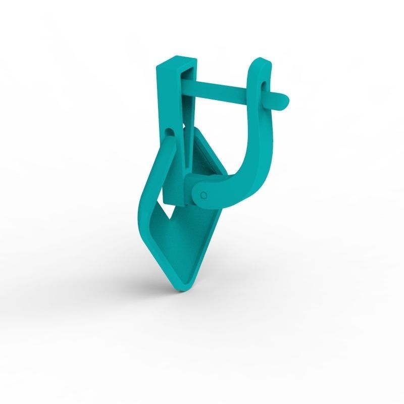 Women Geometric rhombus earrings 3dm stl 3D print model 3D print model_12