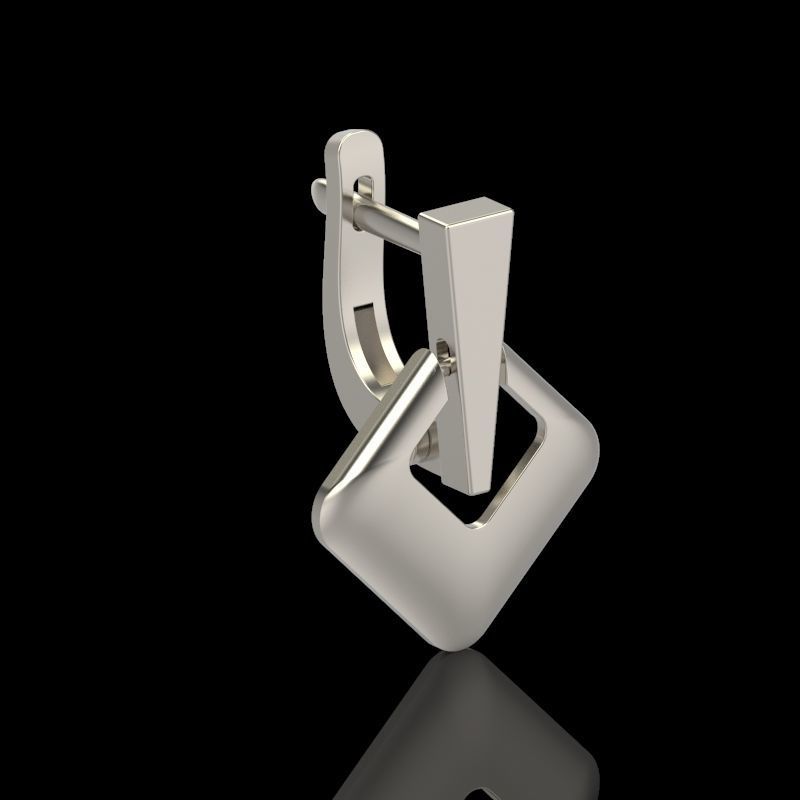 Women Geometric rhombus earrings 3dm stl 3D print model 3D print model_6