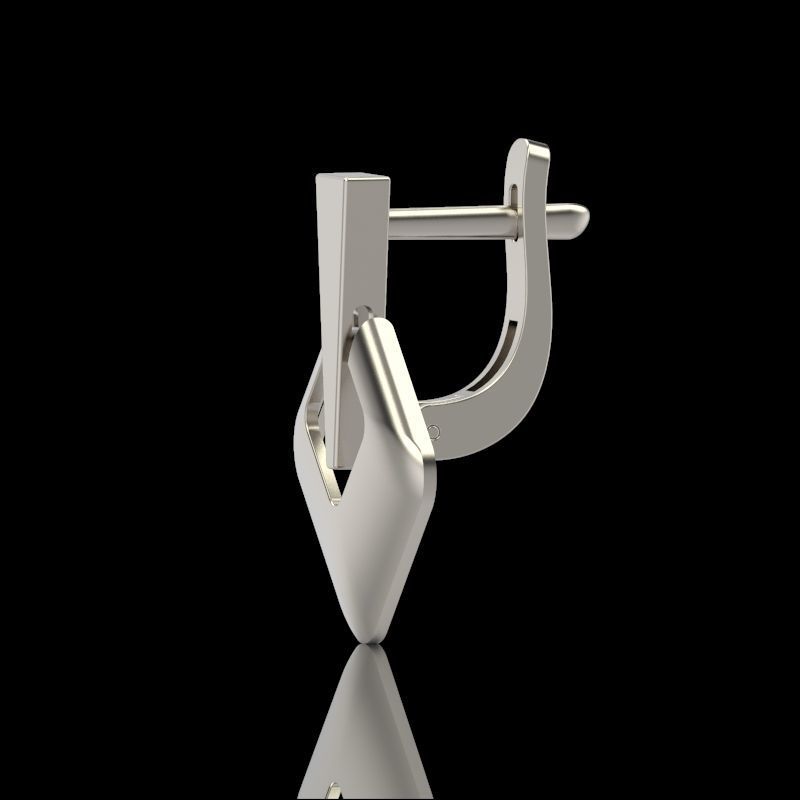 Women Geometric rhombus earrings 3dm stl 3D print model 3D print model_4