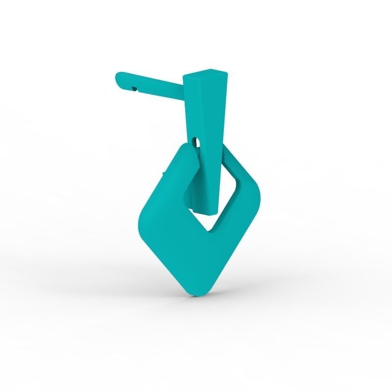 Women Geometric rhombus earrings 3dm stl 3D print model 3D print model_18