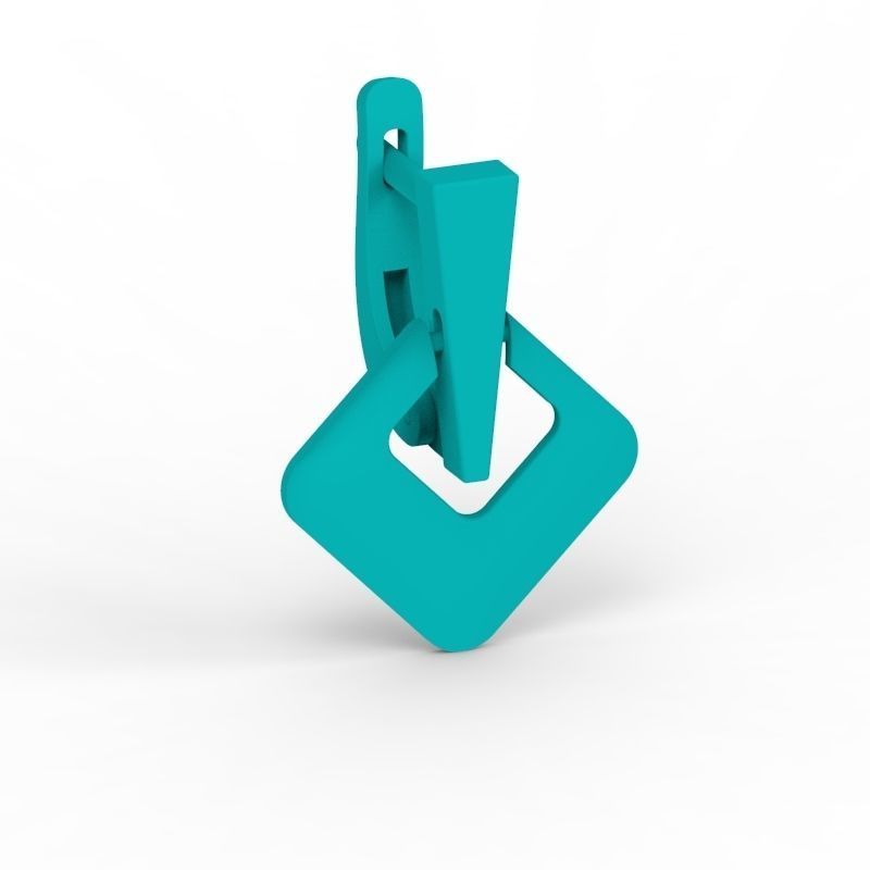 Women Geometric rhombus earrings 3dm stl 3D print model 3D print model_9