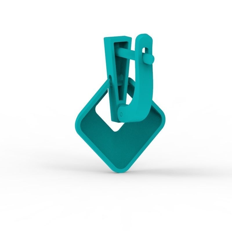 Women Geometric rhombus earrings 3dm stl 3D print model 3D print model_13