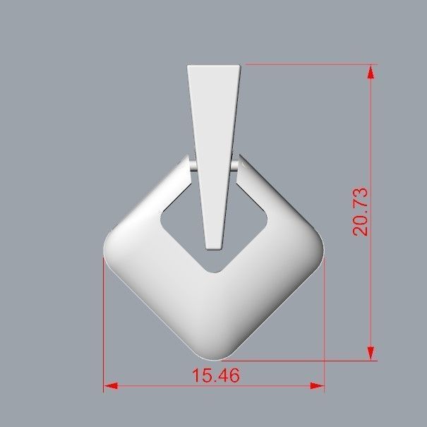 Women Geometric rhombus earrings 3dm stl 3D print model 3D print model_31