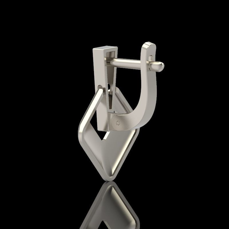 Women Geometric rhombus earrings 3dm stl 3D print model 3D print model_3