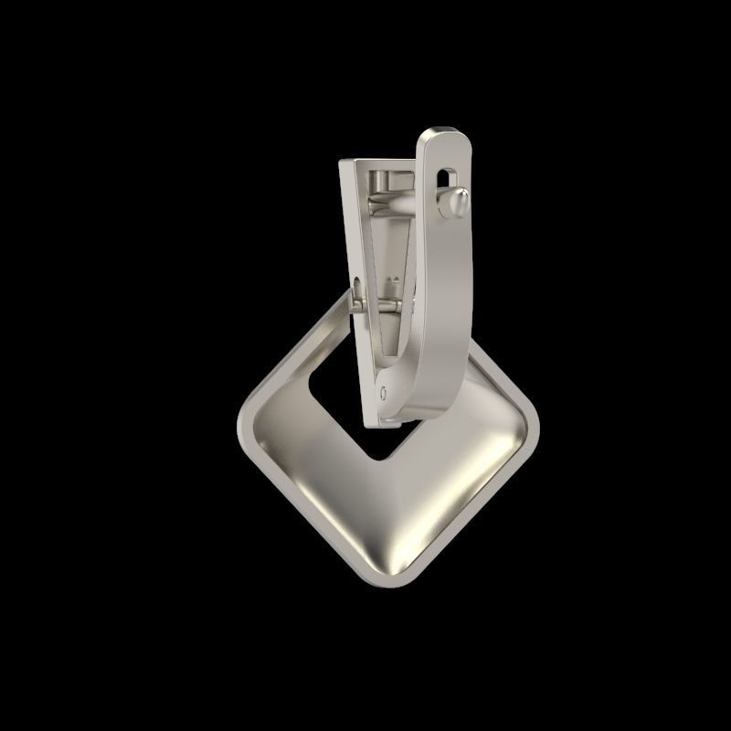 Women Geometric rhombus earrings 3dm stl 3D print model 3D print model_5