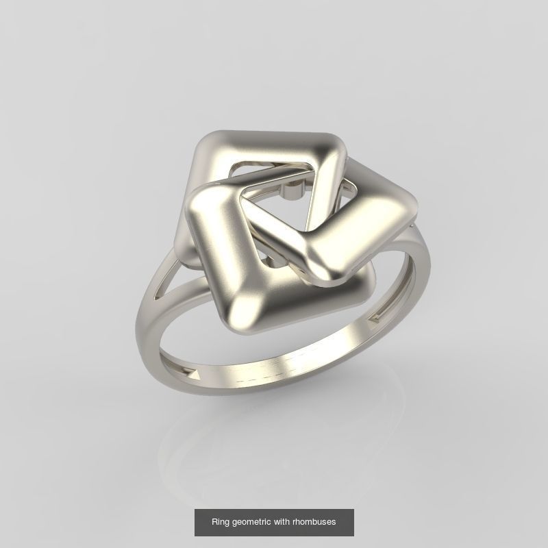 Jewelry set rhombus 3dm stl 3D print model 3D Model Collection_2