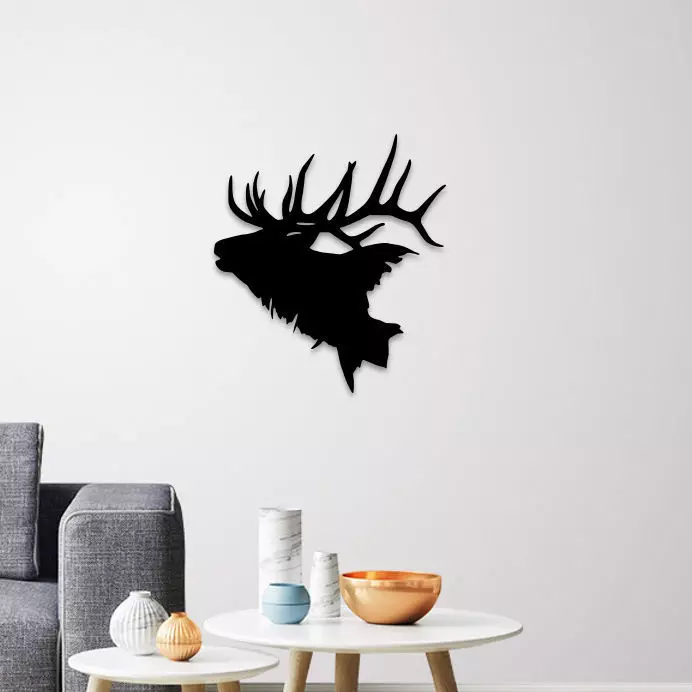Deer head wall art 3D print model_0